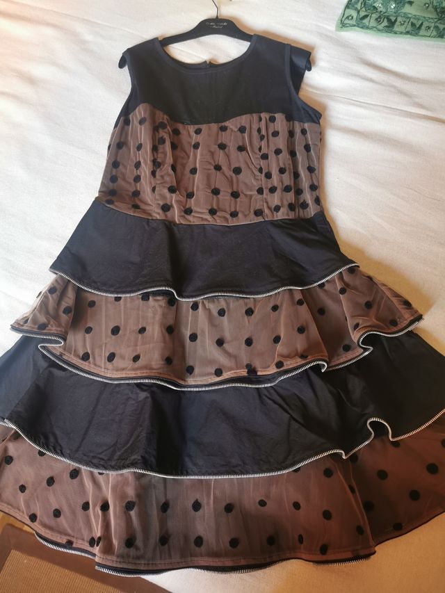 Vestido Almatrichi Mujer Negro y Marrón