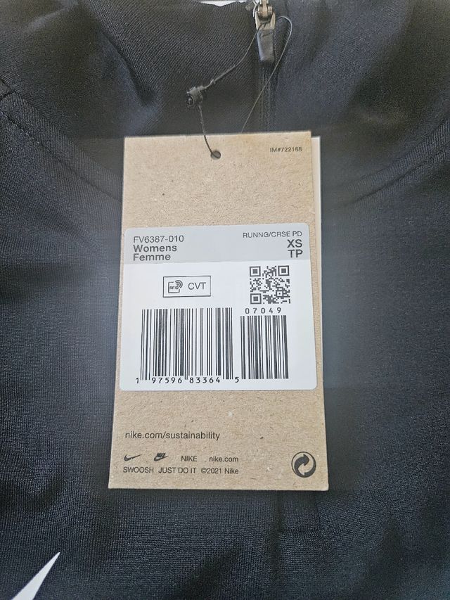 Sudadera de mujer Nike Negra Media Cremallera