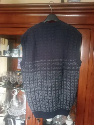 Gilet TOM DAVIS Lana Blu/Grigio Taglia M