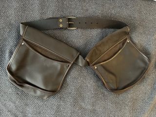 Doble Morral Caza Rodatex Cuero Marrón