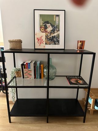 Estantería IKEA VITTSJÖ Negra/Vidrio 100x93cm