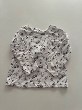 Camiseta bebé manga larga floral