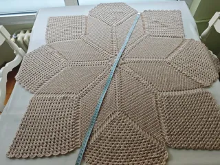 Paño mesa camilla crochet beige