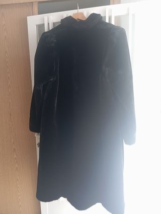 Abrigo Negro Pelo Mujer