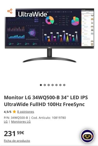 Monitor LG UltraWide 34 FullHD 100Hz