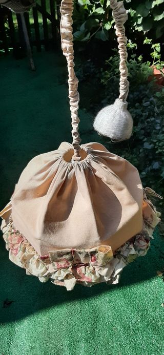 Lampadario country provenzale in Tessuto Vintage