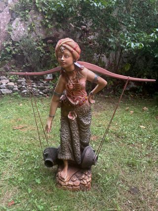 Artesanía Oriental Antigua Figura Mujer