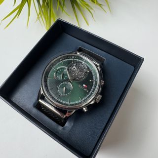 Reloj Tommy Hilfiger Verde y Plateado