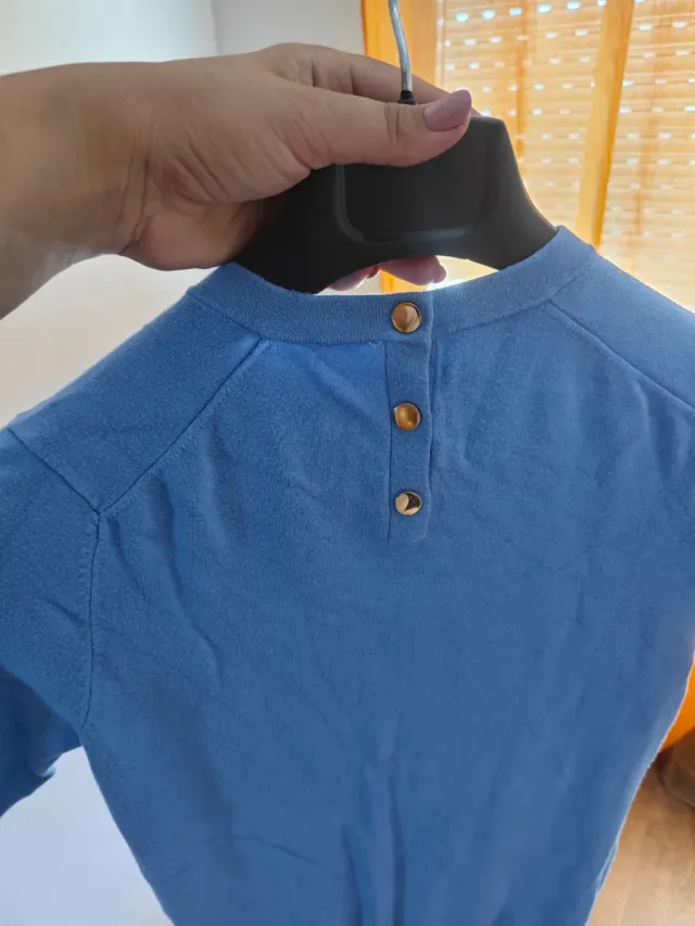 Blusa de cashmere azul