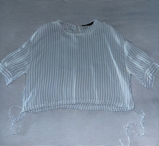 Blusa Zara Rayas Azul y Blanco