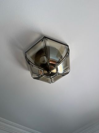 Lámpara de techo cristal y metal