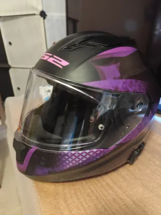 Casco LS2 Lux ff320 Negro y Morado