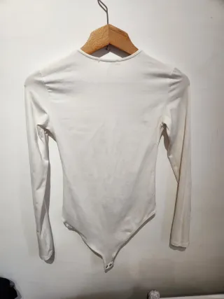 Body manga larga Zara blanco