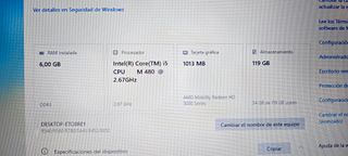 Portátil Samsung R540 i5 6GB RAM 128GB SSD
