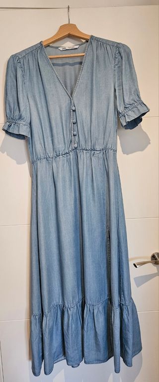 Vestido largo Zara azul