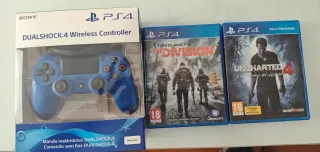 Mando PS4 Dualshock 4 Wave Blue + 2 Juegos