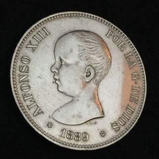 5 Pesetas Plata 1889 Alfonso XIII