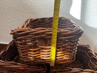 3 cestas BYHOLMA IKEA mimbre 25x25x15 cm