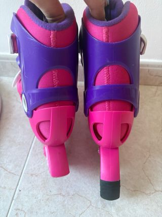 Patines en línea para niña rosa y morado t. 34-36