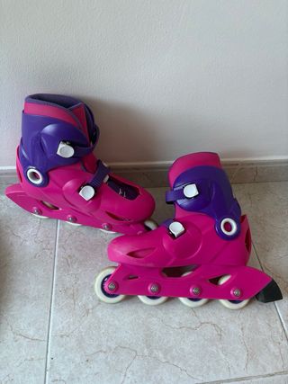 Patines en línea para niña rosa y morado t. 34-36
