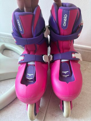 Patines en línea para niña rosa y morado t. 34-36