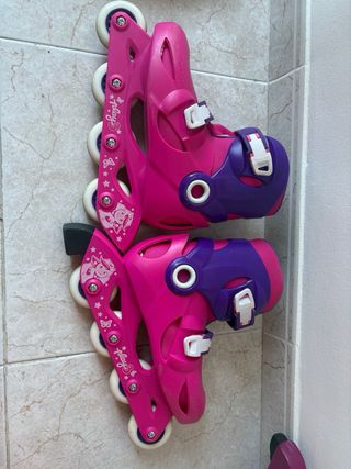 Patines en línea para niña rosa y morado t. 34-36