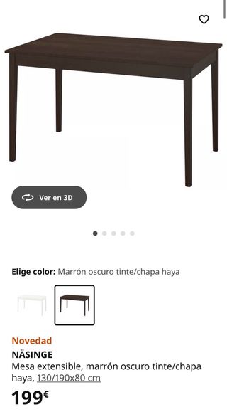 Mesa comedor extensible + 4 sillas con cojines 