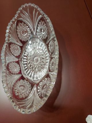 Centro de mesa cristal tallado rojo