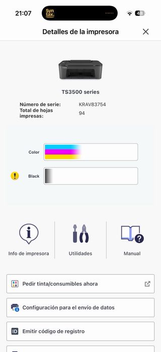 Impresora Canon Pixma TS3550i Multifunción 3 en 1