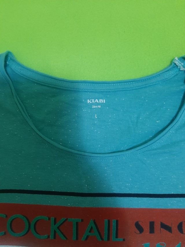 T-shirt Kiabi Azzurro Stampa Cocktail