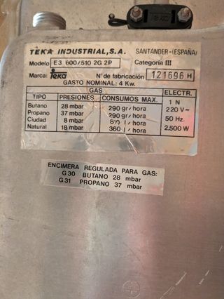 Placa mixta Teka gas y eléctrica NUEVA