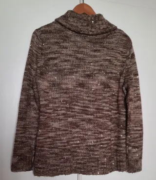 Jersey Candai Suave con Lentejuelas Marrón Talla M