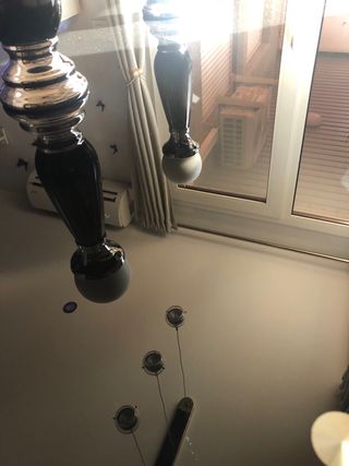 Mesa de cristal templado negra