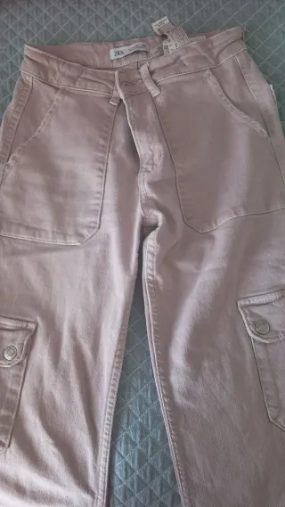 Pantalones cargo Zara rosas talla 11-12