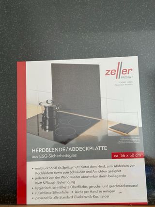 Placa Panel Cocina Zeller Vidrio Negro