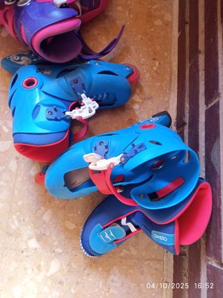 2 pares de patines en línea Oxelo rosas y azules