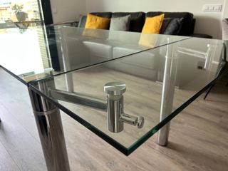 Mesa comedor cristal extensible metal
