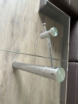 Mesa comedor cristal extensible metal