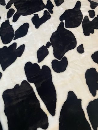 Manta de forro polar con estampado de vaca