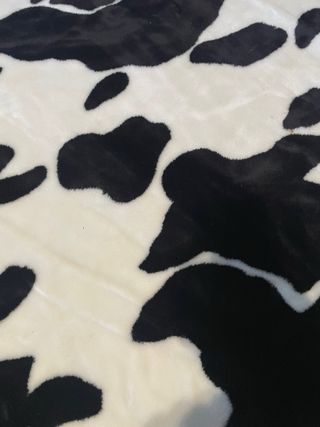 Manta de forro polar con estampado de vaca