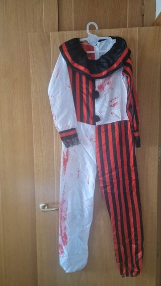 Disfraz Halloween payaso con máscara.10 a 12 años