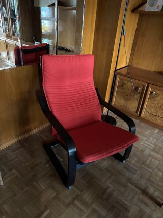 Sillón IKEA POÄNG rojo impecable