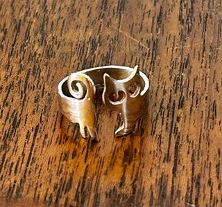 Anillo plata maciza forma gato ajustable