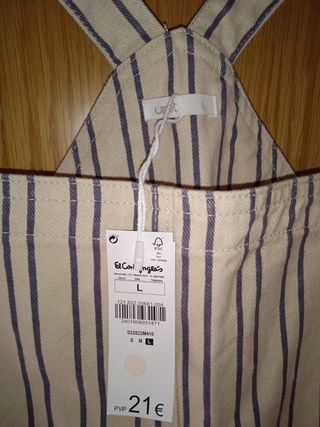 Mono vaquero rayas beige y azul Talla M