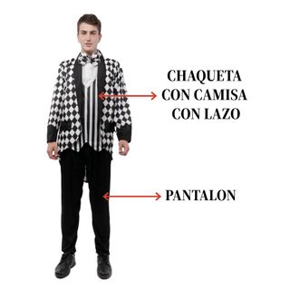 Disfraz Arlequín Bufón Traje Adulto XL