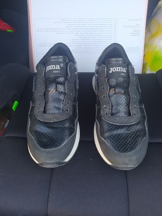 Zapatillas Joma Talla 36 Negro/Plata. Sin cordones