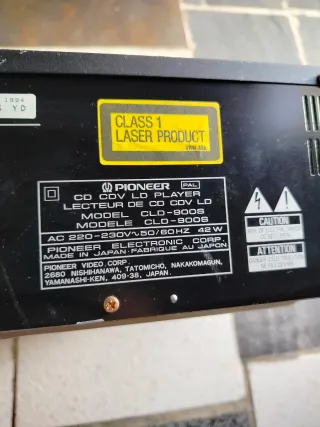 Pioneer CLD-9005 Reproductor Laserdisc
