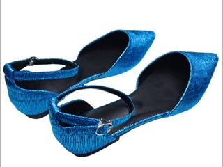 Ballerine punta blu con cinturino
