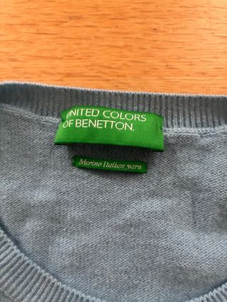 Jersey Benetton Lana Azul Talla M