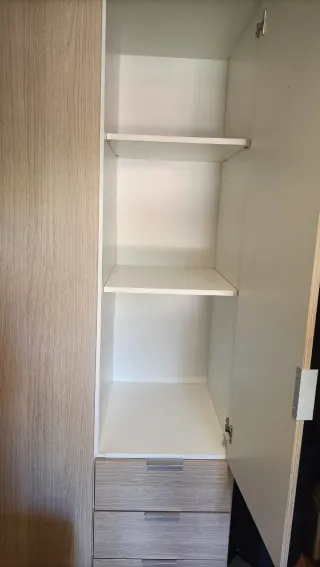 Armario Ropa Basic Madera Beige 52x121x180